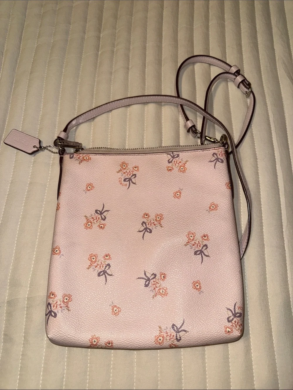 Coach Light Pink Floral Crossbody Bag
